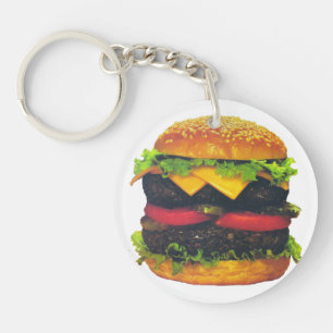 Porte-clés Hamburger de luxe double au fromage