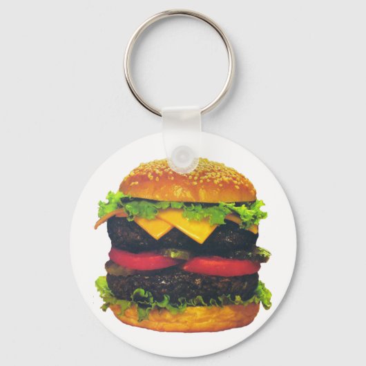 Porte-clés Hamburger de luxe double au fromage (Recto)