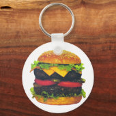 Porte-clés Hamburger de luxe double au fromage (Recto)
