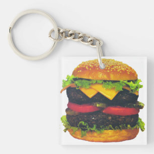 Porte-clés Hamburger de luxe double au fromage