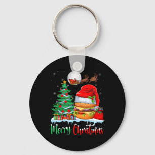 Porte-clés Hamburger portant Noël Noël Noël - Joyeux Noël