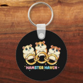 Porte-clés Hamster Haven Cute Ring Design (Verso)