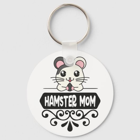 Porte-clés Hamster maman amoureux des animaux mignons (Recto)