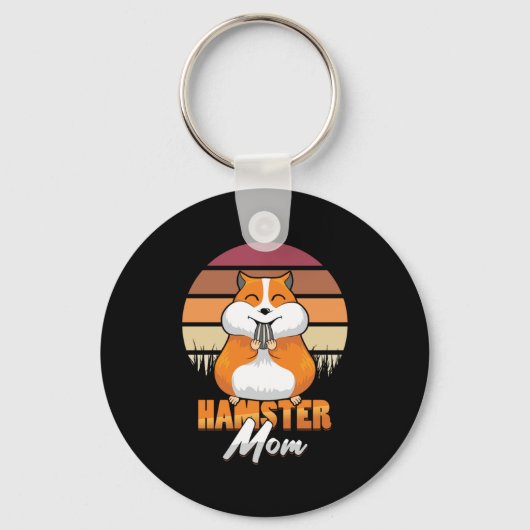 Porte-clés Hamster Maman Retro Rodent Propriétaire Animaux Ad (Recto)