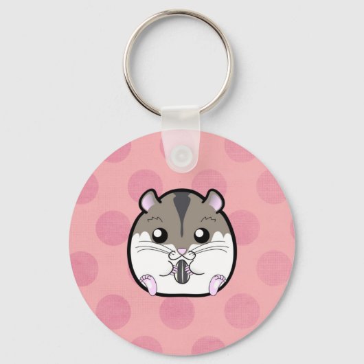 Porte-clés Hamster nain russe naturel (Recto)