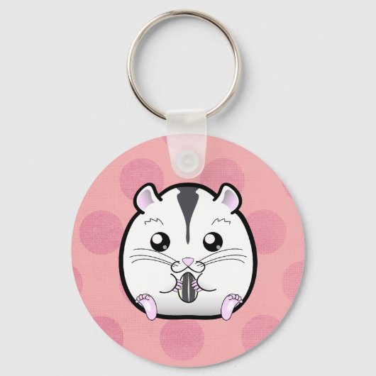 Porte-clés Hamster nain russe semi-blanc (Recto)