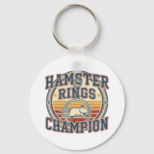 Porte-clés Hamster Rings Champion Retro Design (Recto)