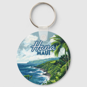 Porte-clés Hana Maui Hawaii Road à Hana Beach Coast Retro