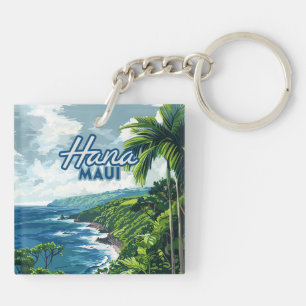 Porte-clés Hana Maui Hawaii Road à Hana Beach Coast Retro