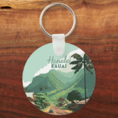 Porte-clés Hanalei Kauai Hawaii Bay Mounts Green (Verso)