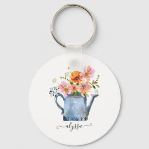 Porte-clés Hand-Painted Watercolor Floral