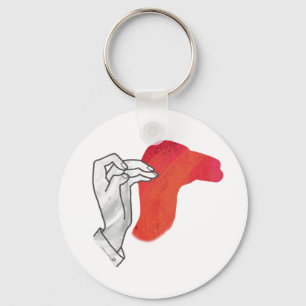 Porte-clés Hand Silhouette Camel Red