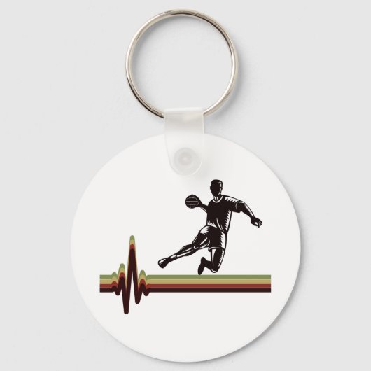 Porte-clés Handball Player Sport Team Handballer Hearbeat (Recto)