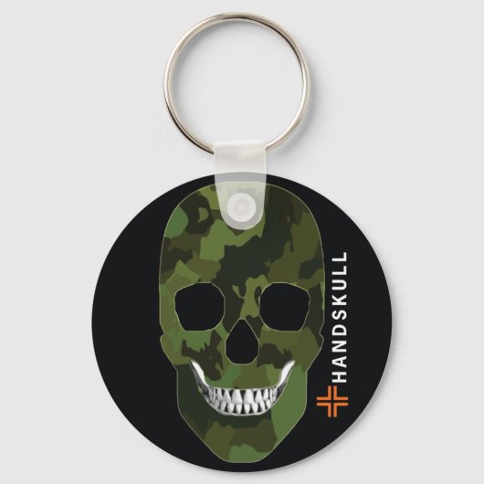 Porte-clés HANDSKULL Army, Happy skull, drapeau de l'armée (Recto)