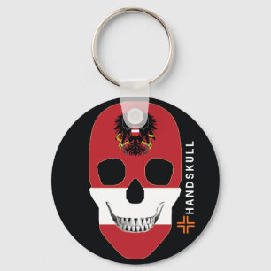 Porte-clés HANDSKULL Autriche, Happy skull, drapeau d'Autrich