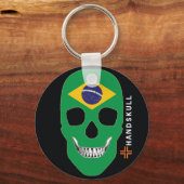 Porte-clés HANDSKULL Brésil, Happy skull, drapeau du Brésil (Recto)