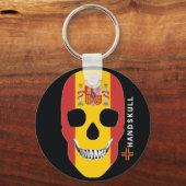 Porte-clés HANDSKULL Espagne, Happy crâne, drapeau d'Espagne (Recto)