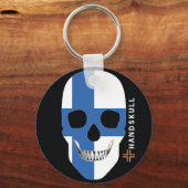 Porte-clés HANDSKULL Finlande, Happy skull, drapeau de Finlan (Recto)