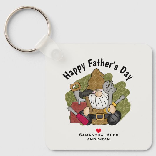 Porte-clés Handyman Garden Gnome customisé et personnalisé (Recto)