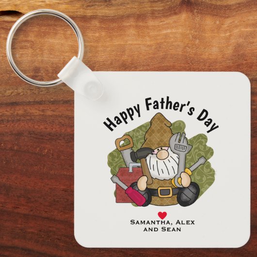 Porte-clés Handyman Garden Gnome customisé et personnalisé (Recto)