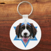 Porte-clés Hanoukka Star of David - Anglais Springer Spaniel (Recto)