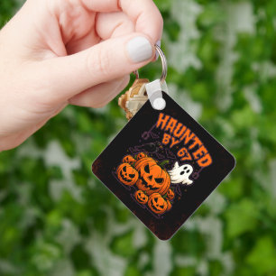 Porte-clés Hantée par 67 Drôle Fantôme et Halloween Citrouill