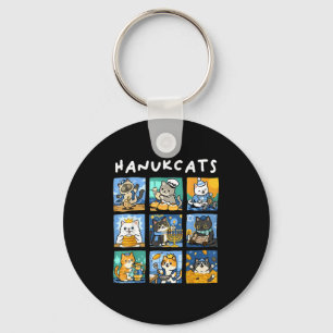 Porte-clés Hanukcats Hanukkah Chat Menorah Juif Gif Chanukah