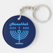 Porte-clés Hanukkiah Happy Hanoukka Juive Fête Menorah (Dos)