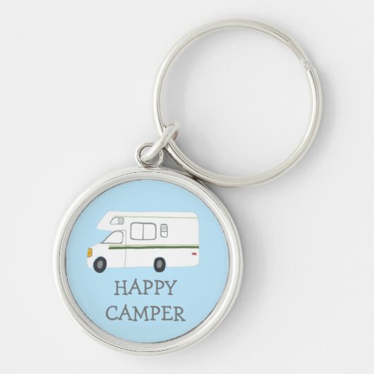 Porte-clés HAPPER CAMPER RV Motorhome Camping PERSONNALISÉ (Devant)