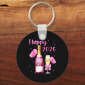 Porte-clés Happy 2026 Cheers To A New Year 2026 Champagne Coq (Recto)