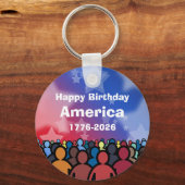 Porte-clés Happy Birthday America 1776 to 2026 (Verso)