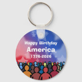 Porte-clés Happy Birthday America 1776 to 2026 (Verso)