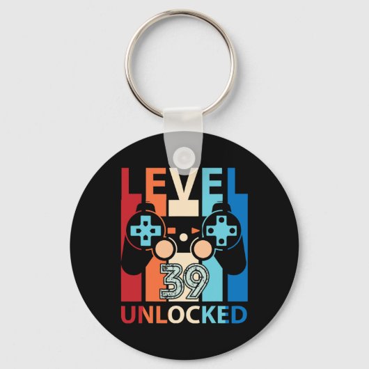 Porte-clés Happy Birthday Gamer Level &#; Years Old Unlocked (Recto)