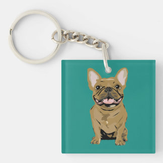 Porte-clés Happy birthday - Tan French Bulldog