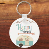 Porte-clés Happy Camper Cute Retro RV (Recto)