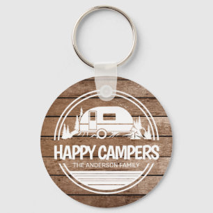 Porte-clés Happy Campers Rustic Wood Camping