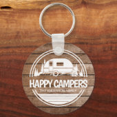 Porte-clés Happy Campers Rustic Wood Camping (Recto)