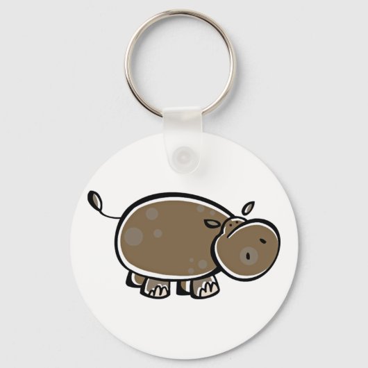 Porte-clés Happy Cartoon Hippo (Recto)