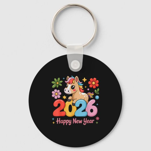 Porte-clés Happy Chinese Lunar New Year 2026 Year Of The Fire (Recto)