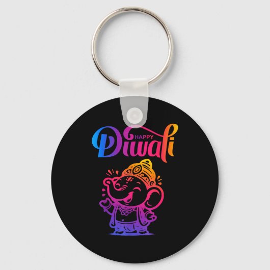 Porte-clés Happy Diwali Deepavali Hindu Indian Festival Of Li (Recto)