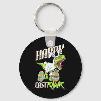 Porte-clés Happy Eastrawr Cute Trex Dinosaur Easter Bunny Egg