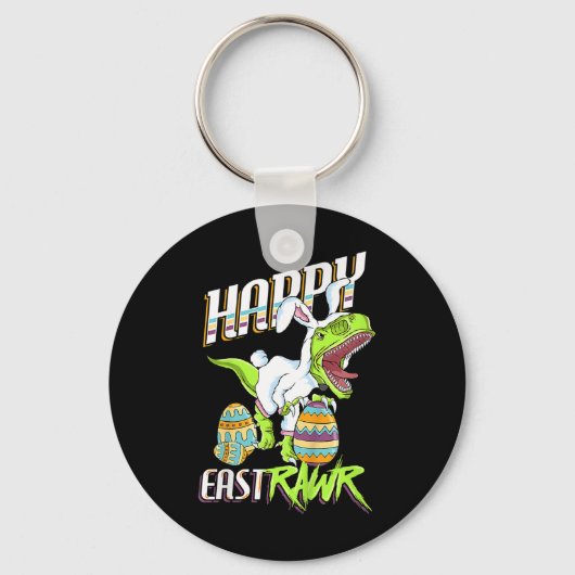 Porte-clés Happy Eastrawr Cute Trex Dinosaur Easter Bunny Egg (Recto)