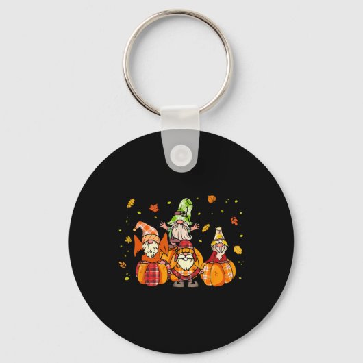 Porte-clés Happy Fall Yall Buffalo Citrouille Automne Gnomes  (Recto)