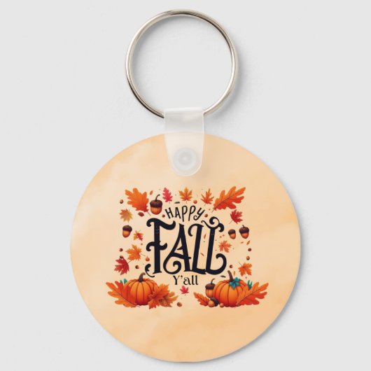 Porte-clés Happy Fall Y'all classique (Recto)