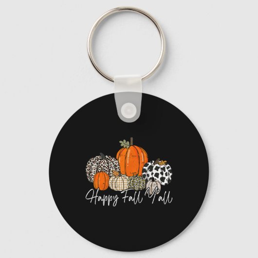 Porte-clés Happy Fall Y'all Femmes Hommes Citrouille Leopard  (Recto)