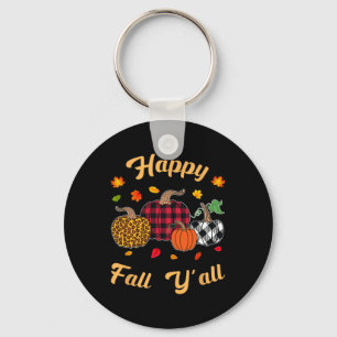 Porte-clés Happy Fall Y'all Feuilles Automne Automne Citrouil