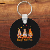 Porte-clés Happy Fall Y'all Gnome Pumpkin Autumn Thanksgiving (Recto)