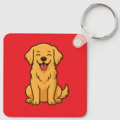 Porte-clés Happy Golden Retriever Dog – Cute Funny Pets (Dos)