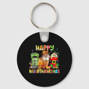 Porte-clés Happy Hallothanksmas Coffee Halloween Thanksgiving