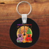 Porte-clés Happy Hallothanksmas Guitar Halloween Thanksgiving (Recto)